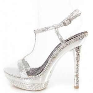 Silver Platform Sandal, wedding, prom, pageant, gala